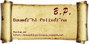 Baumöhl Polixéna névjegykártya
